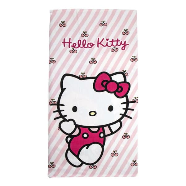 Strandbadduk Hello Kitty Ljusrosa 70 x 140 cm