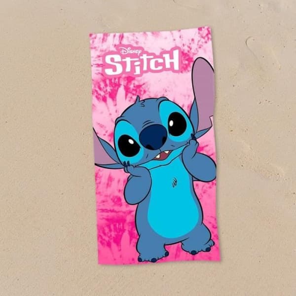Strandhandduk - Disney - Stitch - Rosa - 140x70 cm - 100% Polyester
