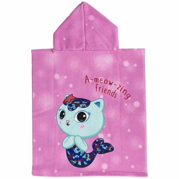 Poncho-håndklæde med Hætte Gabby's Dollhouse Pink 50 x 115 cm