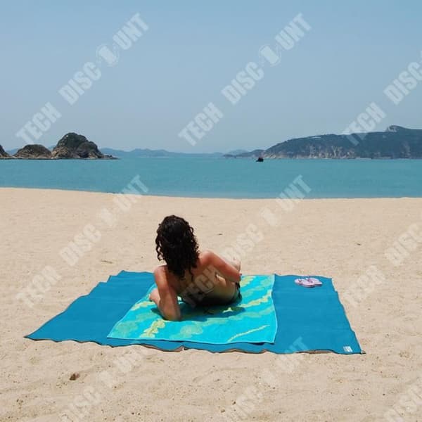 TD® SHOP-STORY - XXL Anti-sand strandhandduk 200 x 150 cm - Blå