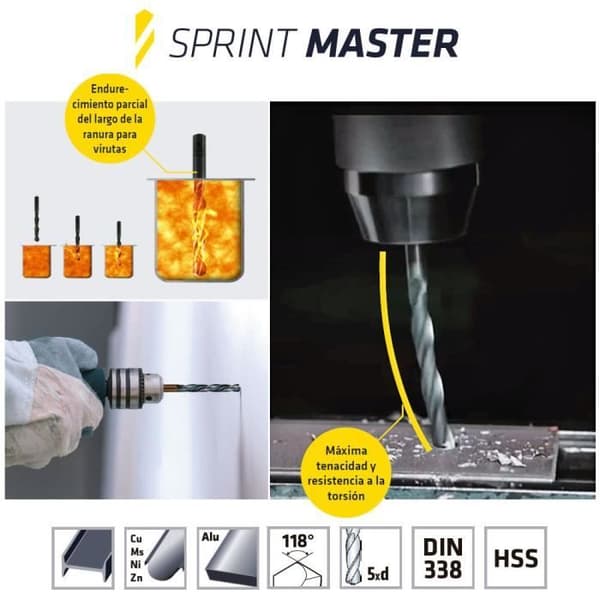 Broca Alpen Hss Sprint Master Ø 12,50 mm. (Blister 1 styck)