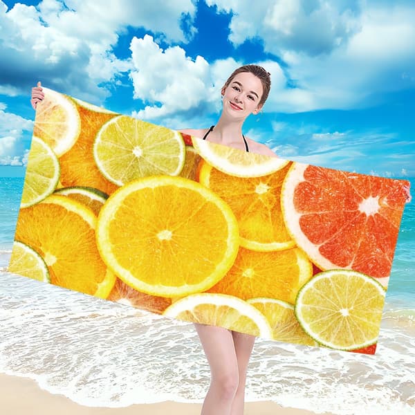 Strandhåndklæde 100x180 citrusfrugter