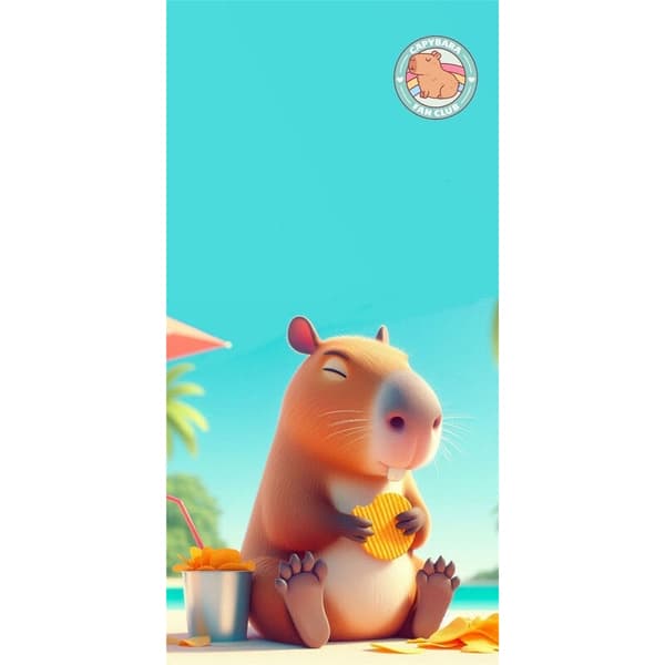 Capybara microfibre beach towel