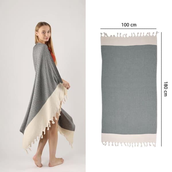 Strandhandduk - strandlakan - fouta Komfortec - kmf-hamamt-100x180-s