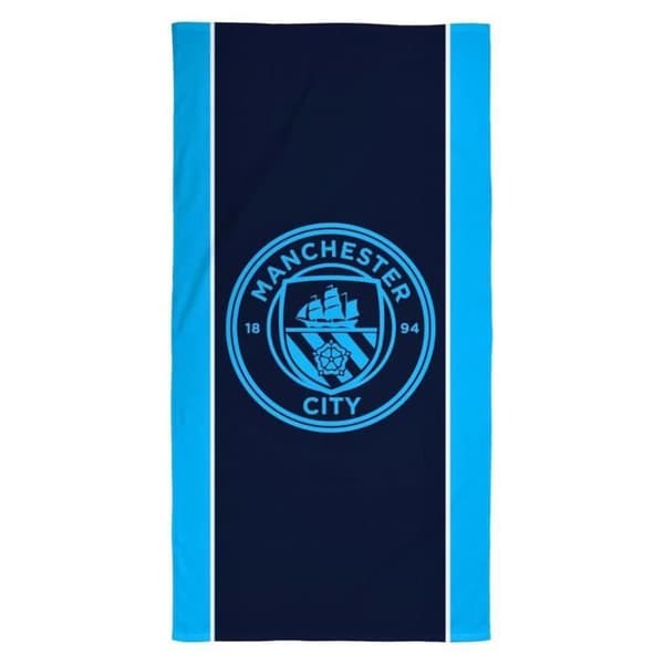 Servett - Manchester City FC - 100 % bomull - 75 x 150 cm - Maskintvättbar - Officiell emblem