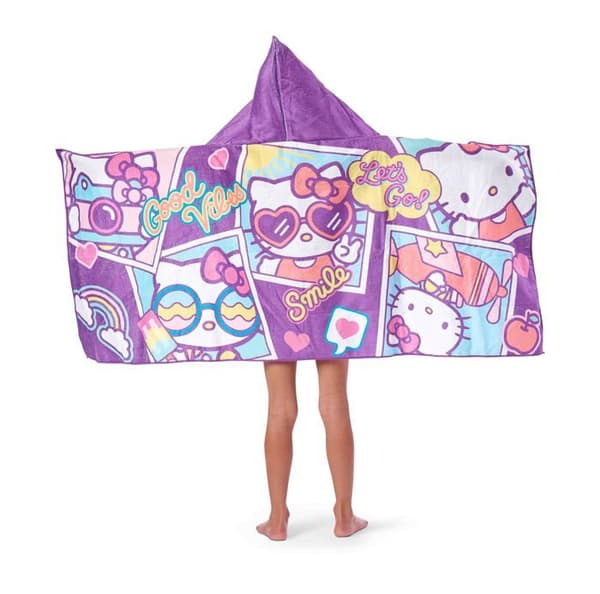 Nordvästra - 1SAN/60600/0001/RET - Hello Kitty Let's Go Strandhandduk med huva för ungdomar, 53,3 x 129,5 cm, Bomull