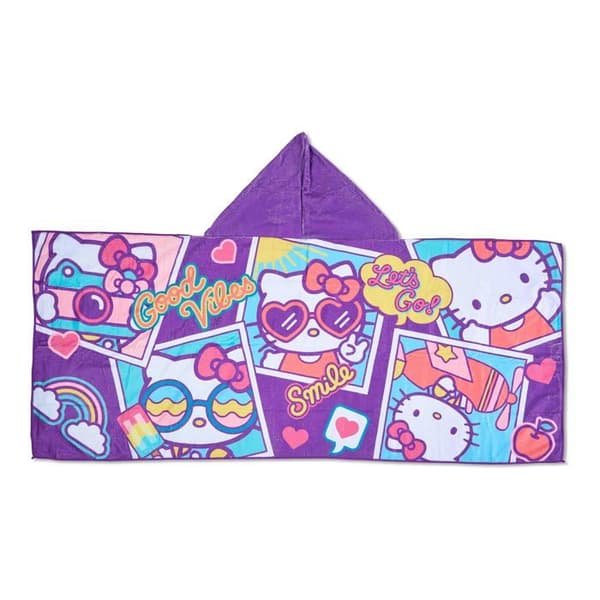 Nordvästra - 1SAN/60600/0001/RET - Hello Kitty Let's Go Strandhandduk med huva för ungdomar, 53,3 x 129,5 cm, Bomull