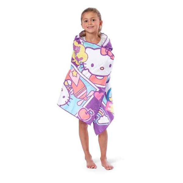 Nordvästra - 1SAN/60600/0001/RET - Hello Kitty Let's Go Strandhandduk med huva för ungdomar, 53,3 x 129,5 cm, Bomull