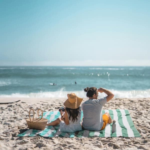 Bomclap ekstra stort strandark – overdimensioneret mikrofiberark 80*130CM! Strækbart design, letvægts poollagen. Stor Cabana bad-rejse lagner til Vux