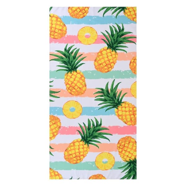 Bomclap Rantapyyhe 70x140 cm - Ananas - kuvio päällä Monivärinen Streifen Nopeasti kuivuva Kylpypyyhe Matkapyyhe