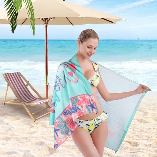 Bomclap Turtle Strandhåndklæde Microfiber 70x140cm - Let Sandløst Rejsehåndklæde til Pool/Yoga, Strandtilbehør til Voksne og Børn