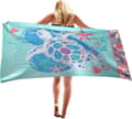Miniatyrbillede 1 af 6: Bomclap Turtle Strandhåndklæde Microfiber 70x140cm - Let Sandløst Rejsehåndklæde til Pool/Yoga, Strandtilbehør til Voksne og Børn