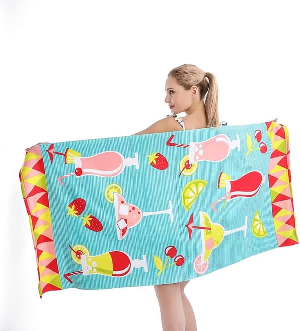Bomclap Fruit Rantapyyhe Mikrokuitu 70x140 cm - Söpö Design Kevyt hiekaton Nopeasti kuivuva allaspyyhe, Rantatarvikkeet perheelle
