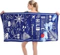 Miniatyrbillede 1 af 6: Bomclap Sommer Strandhåndklæde Microfiber 70x140 cm - Ekstra Stort Lys Sandløst Hurtigtørrende Badehåndklæde til Voksne/Dame/Drenge/Pige