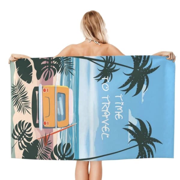 Bomclap 70*140CM stort strakt letvægts mikrofiber strandark - overdimensioneret, perfekt til poolen, hytter og strandture