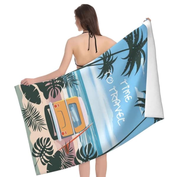 Bomclap 70*140CM stort strakt letvægts mikrofiber strandark - overdimensioneret, perfekt til poolen, hytter og strandture
