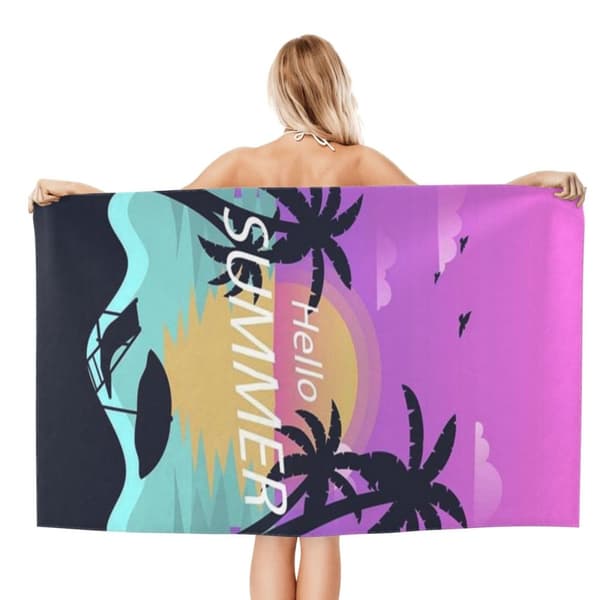 Bomclap Stor 70*140CM Strakt Mikrofiber Poollagen - Overdimensioneret, Let, Stor Cabana Bade- og Rejselagen til Mænd og Kvinder