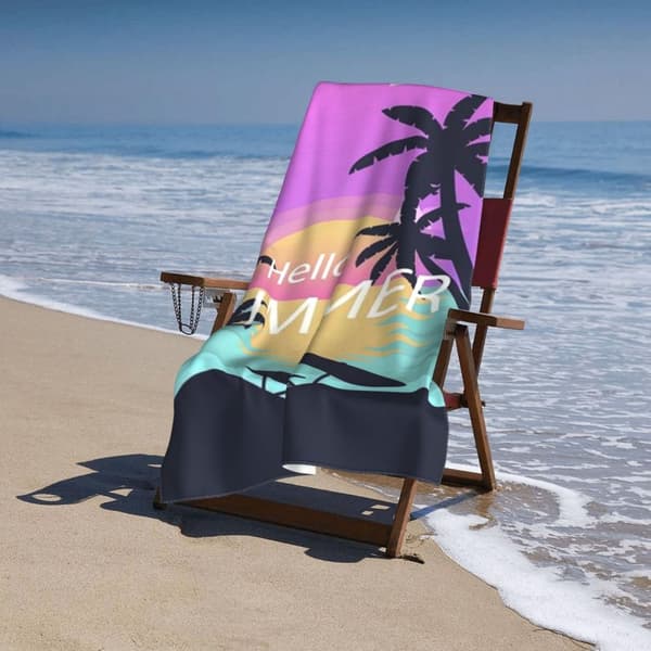 Bomclap Stor 70*140CM Strakt Mikrofiber Poollagen - Overdimensioneret, Let, Stor Cabana Bade- og Rejselagen til Mænd og Kvinder