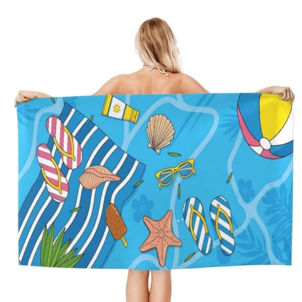 Bomclap ylisuuri 70x140 cm kevyt venytetty mikrokuituinen allaslevy - sopii erinomaisesti rannalle ja matkoille