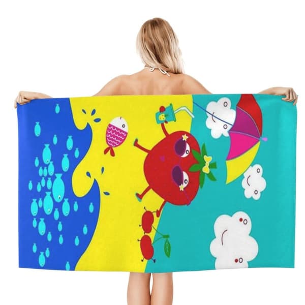 Bomclap 70x140CM Stort Strakt Mikrofiber Strandark - Overdimensioneret, Let, Velegnet til Mænd og Kvinder