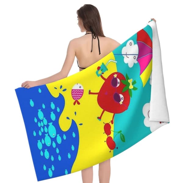 Bomclap 70x140CM Stort Strakt Mikrofiber Strandark - Overdimensioneret, Let, Velegnet til Mænd og Kvinder