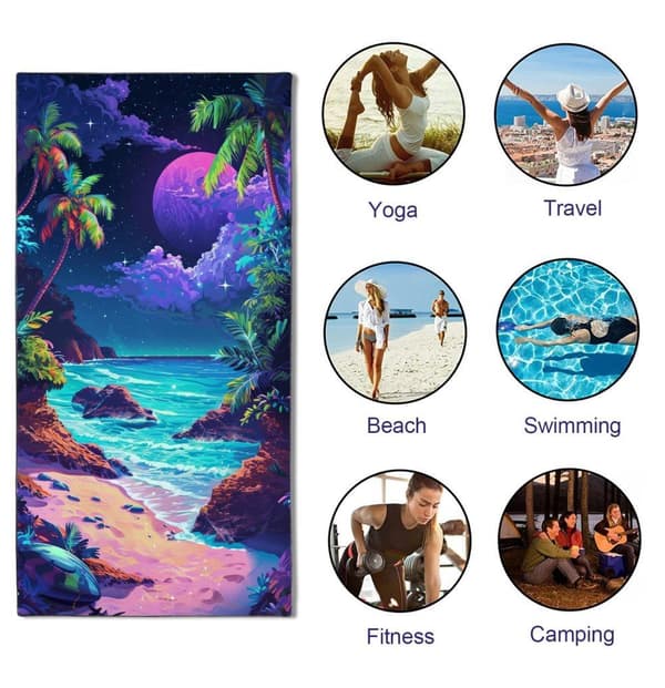 Bomclap 70x140CM Stor Letvægts Strakt Mikrofiber Poollagen - Overdimensioneret, Fantastisk til Strand og Rejser