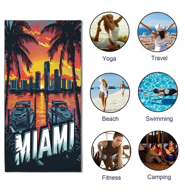 Bomclap Oversized Stretched Microfiber Beach Sheet 70x140CM - letvægts, perfekt til voksnes pool og hytter