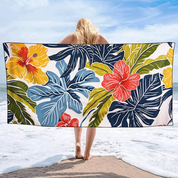 Bomclap Ylisuuret Venytetyt Mikrokuituiset Rantalakanat 70x140CM - Kevyet, täydelliset aikuisten kylpyyn ja matkoille