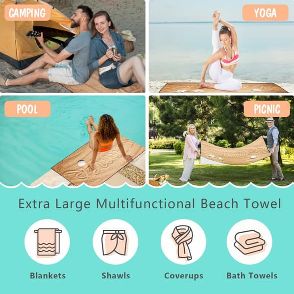 Bomclap 70x140CM store letvægts strakte mikrofiber poollagner - store, gode til Cabana og rejser