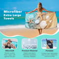 Miniatyrbillede 2 af 5: Bomclap Store Strakte Mikrofiber Strandlagner 70x140CM - Overdimensioneret, Letvægts, Perfekt til Pooldage