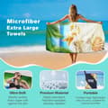 Miniatyrbillede 2 af 5: Bomclap Oversized 70x140CM strakte mikrofiberplader - Letvægts, perfekt til voksnes Cabana og bad