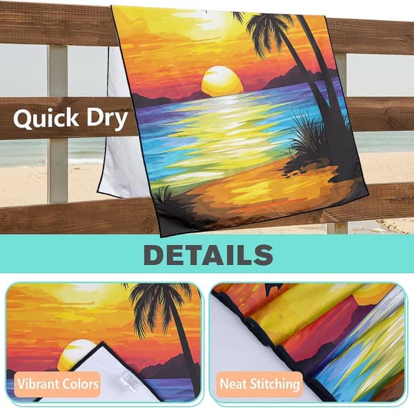 Bomclap overdimensionerede 70x140CM store strakte mikrofiber strandlagner - letvægts, god til Cabana og rejser