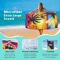 Miniatyrbillede 2 af 5: Bomclap overdimensionerede 70x140CM store strakte mikrofiber strandlagner - letvægts, god til Cabana og rejser