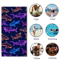 Miniatyrbillede 4 af 4: Bomclap 70x140CM store mikrofiber strandlagner - overdimensionerede, strakte, letvægts, ideelle til pool og cabna