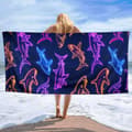 Miniatyrbillede 2 af 4: Bomclap 70x140CM store mikrofiber strandlagner - overdimensionerede, strakte, letvægts, ideelle til pool og cabna