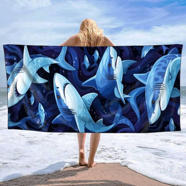 Bomclap Stora Streckade mikrofiber strandlakan 70x140CM - Överdimensionerade, lättviktiga, Bra för Cabana-relax