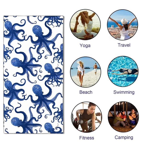 Bomclap Oversized Stretched Microfiber Beach Sheets 70x140CM - Letvægts, perfekt til voksnes bade og rejser