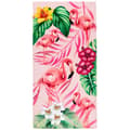 Pikkukuva 1 / 4: Bomclap rantapyyhe 70x140 cm - Flamingo ja trooppiset kukat kuvio Nopeasti kuivuva rantapyyhe matkapyyhe