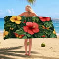 Miniatyrbillede 1 af 4: Bomclap Badehåndklæde 70x140cm - Hibiscus - und Schmetterling - design Fastrocking Badehåndklæde Rejsehåndklæde
