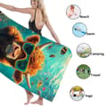Miniatyrbillede 4 af 4: Bomclap Strandhåndklæde 70x140cm - Highlandrind im Unterwasser - Motivif mit Tauchbrille Fastrocknendes Badehåndklæde Rejsehåndklæde