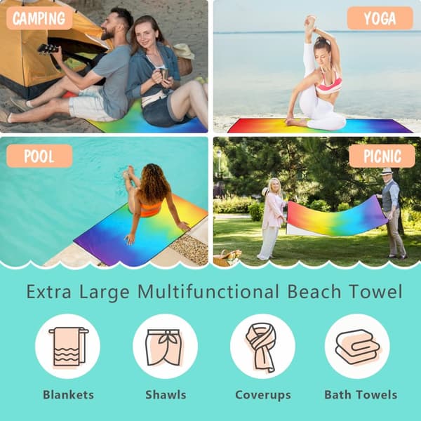 Bomclap Ultra Soft 70*140CM suuri venytetty mikrokuituinen rantalakana - sopii moniin rantailtoihin