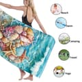 Pikkukuva 4 / 4: Bomclap Rantapyyhe 70x140cm - Herz aus Meeresunterlagen - Motiv am Strand Fastrocknendes Kylpypyyhe Matkapyyhe