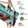 Pikkukuva 3 / 4: Bomclap Rantapyyhe 70x140cm - Dackelhund im Strandhammock - Motif mit Fruchtsaft Snabbrocknendes Kylpypyyhe Matkapyyhe