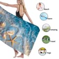 Pikkukuva 4 / 4: Bomclap Rantapyyhe 70x140cm - Meereskreaturen und Muscheln am Strand - Kylpypyyhe Matkapyyhe