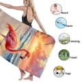 Pikkukuva 4 / 4: Bomclap Rantapyyhe 70x140cm - Vaaleanpunainen Flamingo am Sonnenuntergangsstrand - Kylpypyyhe Matkapyyhe