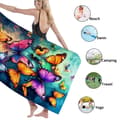 Pikkukuva 4 / 4: Bomclap Rantapyyhe 70x140cm - Vielfarbige Schmetterlinge - Design - Kylpypyyhe Matkapyyhe
