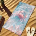 Pikkukuva 2 / 4: Bomclap Rantapyyhe 70x140cm - Vaaleanpunainen Rapu unter Wasser - Design - Kylpypyyhe Matkapyyhe