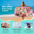 Miniatyrbillede 2 af 5: Bomclap UV-beskyttende 70*140CM overdimensioneret strakt strandark - mikrofiber, beskyttelse mod solstråler