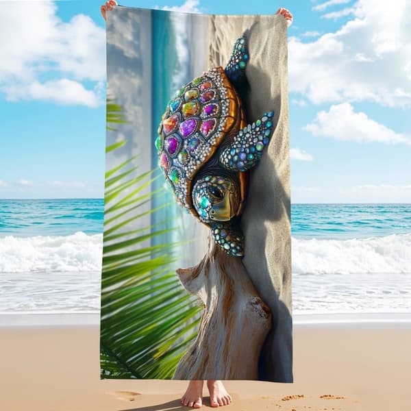 Bomclap Rantapyyhe 70x140cm - Prachtvolle Meeresschildkröte - Kylpypyyhe Matkapyyhe