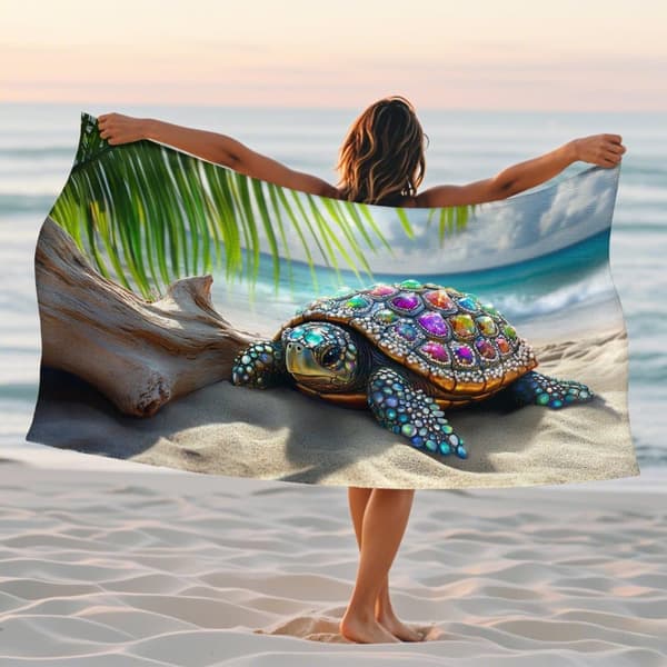 Bomclap Rantapyyhe 70x140cm - Prachtvolle Meeresschildkröte - Kylpypyyhe Matkapyyhe